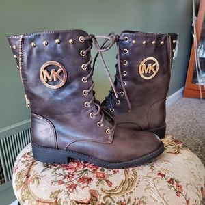 **NWOT** MICHAEL KORS brown studded combat boots